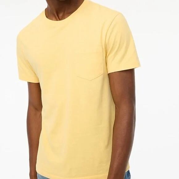 J. Crew Factory Slim Washed Yellow Pocket Crew Neck T-Shirt Tee Size S Small - Picture 1 of 4